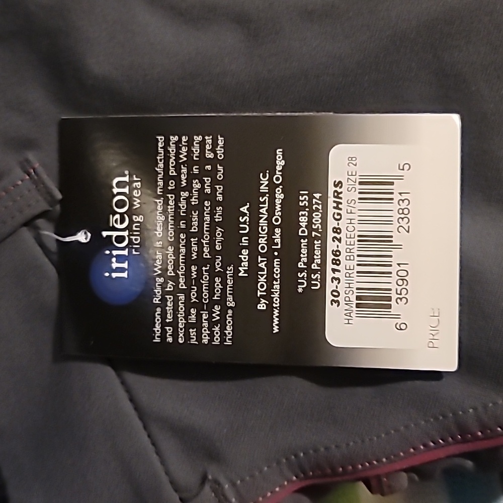 NWT Irideon Hampshire Full Seat Breech Size 28 - Picture 3 of 7